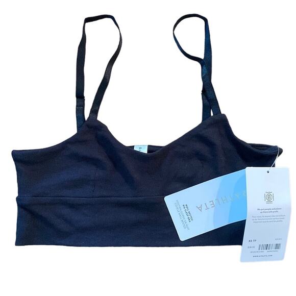 Athleta Well Rested Rib Sleep Bra Black XS - Picture 3 of 8